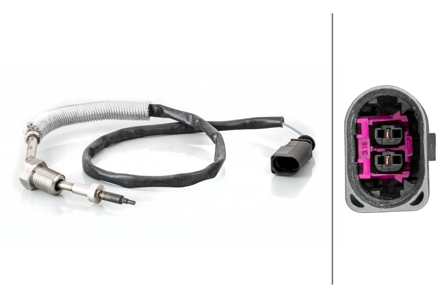 HELLA 6PT 014 495-101 Sensor, Abgastemperatur - 2-polig - geschraubt - Kabel: 540mm