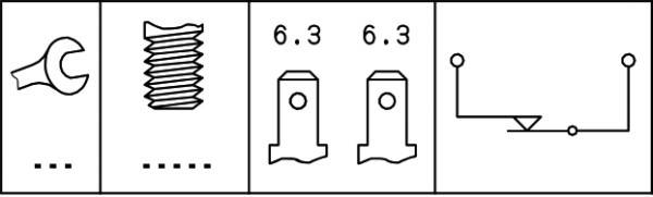 HELLA 6DF 006 551-001 Bremslichtschalter - 12V - Anschlussanzahl: 2 - geschraubt - Öffner - elektris