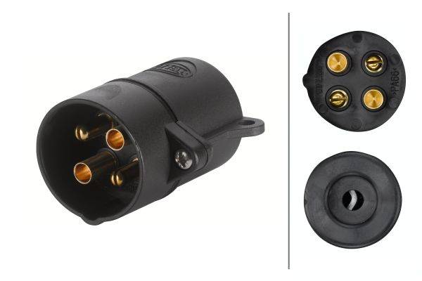 HELLA 8JA 001 920-011 Stecker - 24V - 4-polig - Stecker: Schraubkontakt - schwarz
