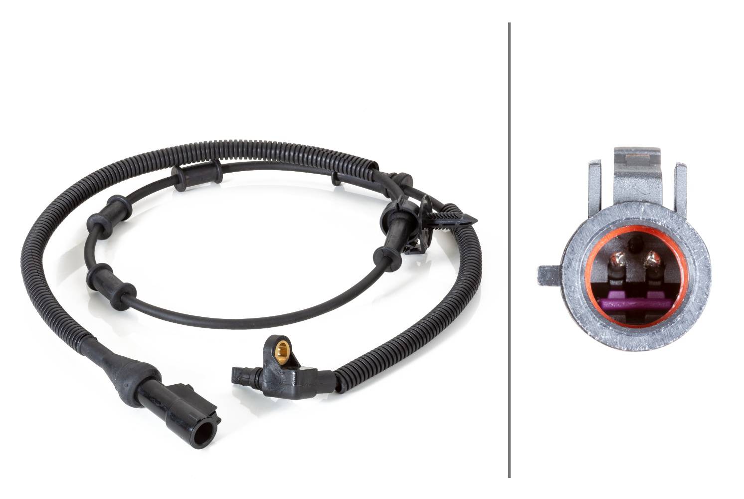 HELLA 6PU 230 040-541 Sensor, Raddrehzahl - 2-polig - vorne - Kabel: 1080mm - mit Halter