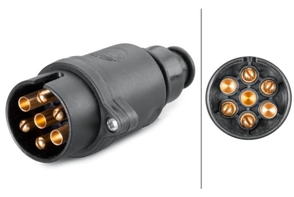 HELLA 8JA 001 930-003 Stecker - 12V - 7-polig - Stecker: Schraubkontakt - schwarz