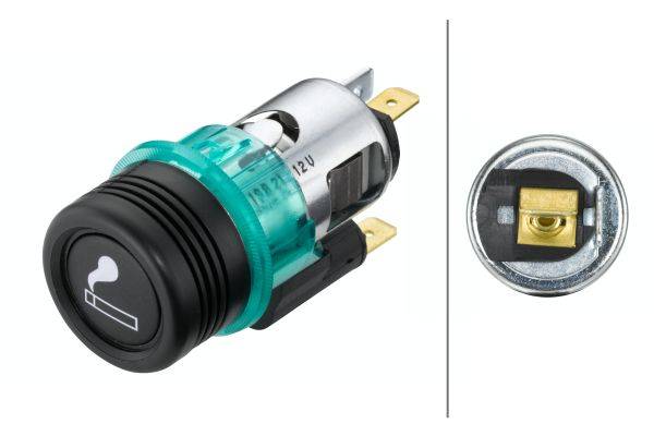 HELLA 8EZ 008 021-001 Zigarettenanzünder - 12V - Einbau - Stecker: Flachstecker