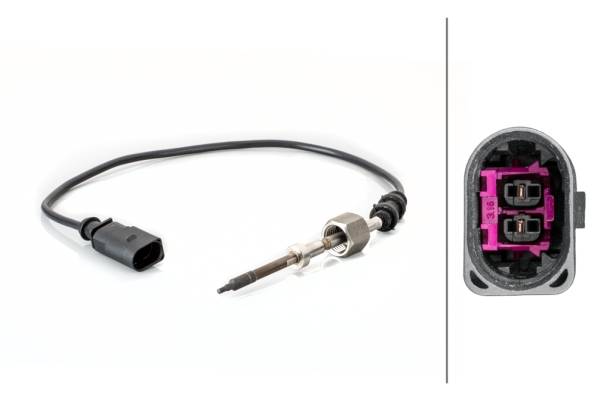 HELLA 6PT 014 494-831 Sensor, Abgastemperatur - 2-polig - geschraubt - Kabel: 410mm