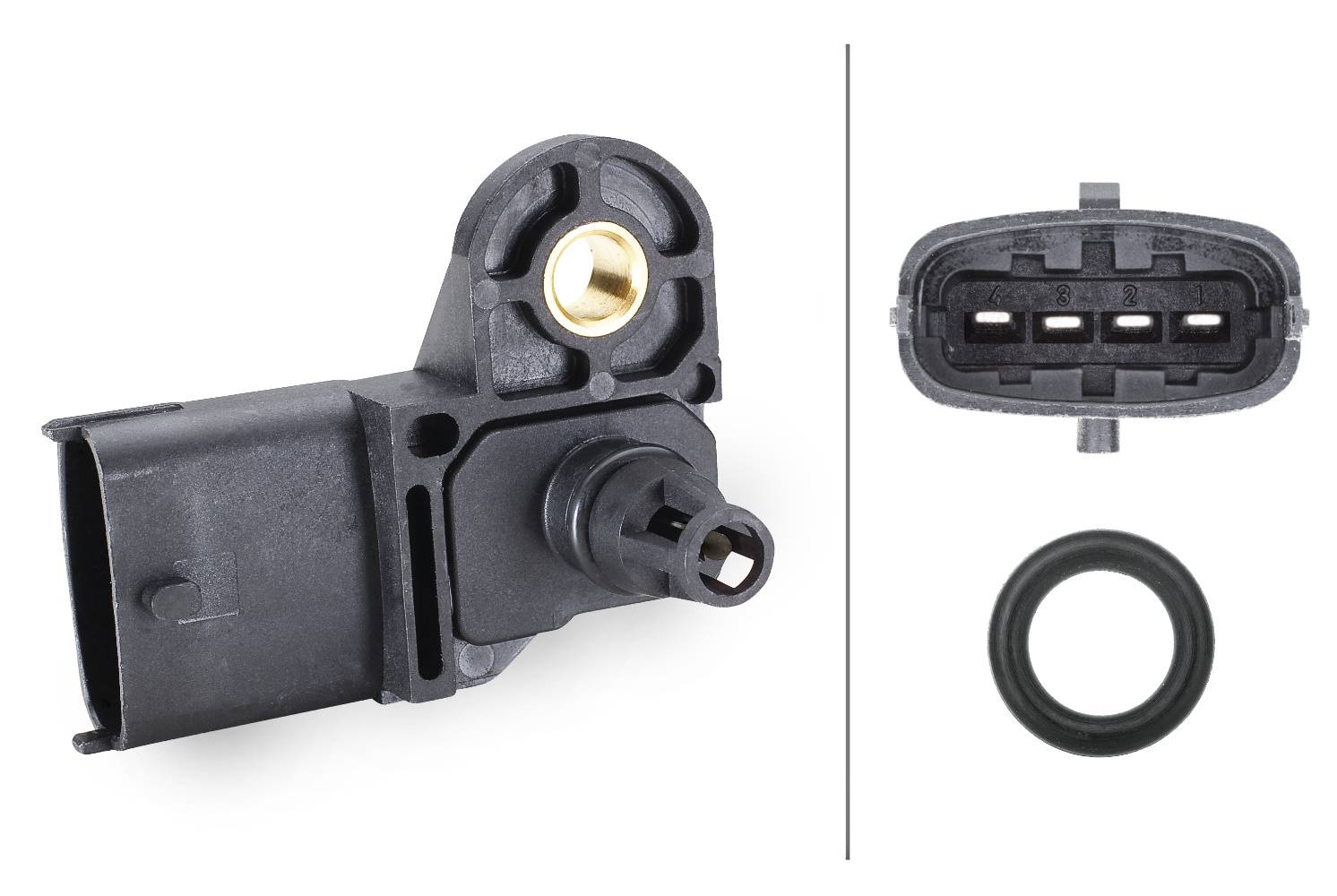 HELLA 6PP 009 400-291 Sensor, Ladedruck - 5V - mit Dichtung