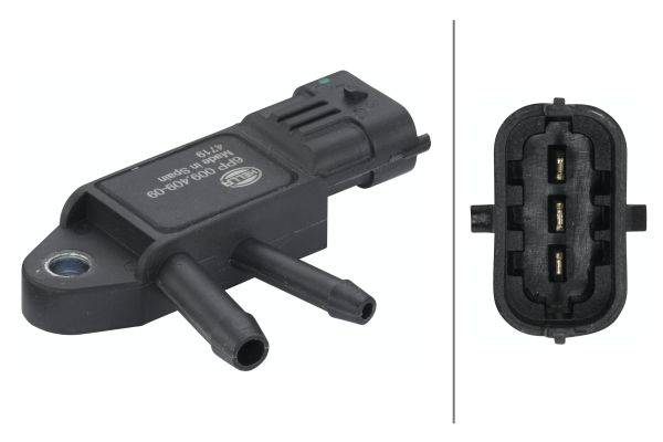 HELLA 6PP 009 409-091 Sensor, Abgasdruck - 3-polig - geschraubt