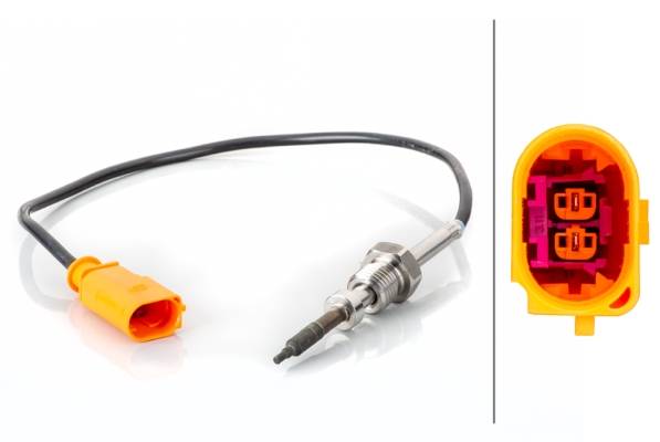 HELLA 6PT 014 494-791 Sensor, Abgastemperatur - 2-polig - geschraubt - Kabel: 340mm