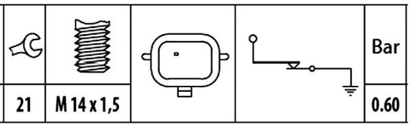 HELLA 6ZL 003 259-401 Öldruckschalter - 12V - Anschlussanzahl: 1 - geschraubt - Öffner
