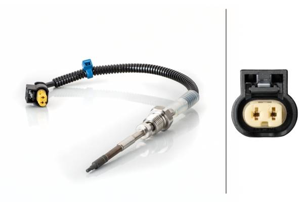 HELLA 6PT 014 495-041 Sensor, Abgastemperatur - 2-polig - geschraubt - Kabel: 212mm