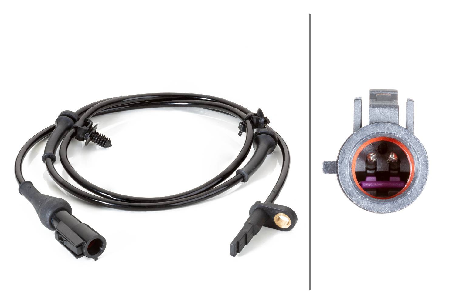 HELLA 6PU 230 040-581 Sensor, Raddrehzahl - 2-polig - Vorderachse beidseitig - Kabel: 1250mm - mit H