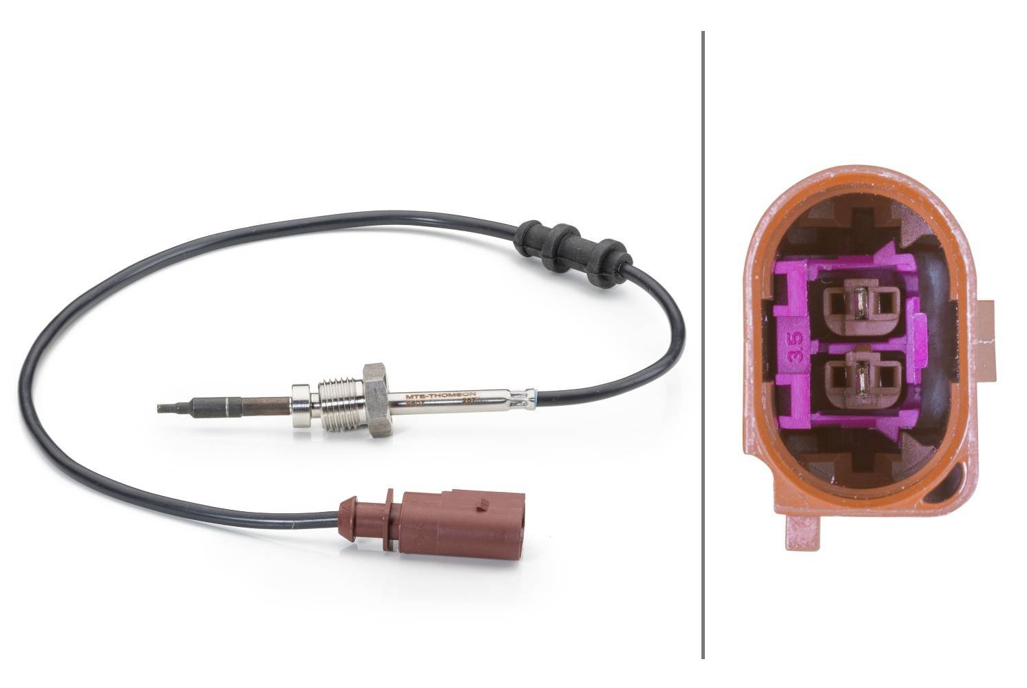 HELLA 6PT 014 494-061 Sensor, Abgastemperatur - 2-polig - geschraubt - Kabel: 500mm