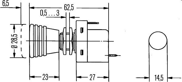 HELLA 6ED 004 778-011 Schalter - S05 - Zugbetätigung - 12/24V - Anschlussanzahl: 3 - geschraubt - Ei