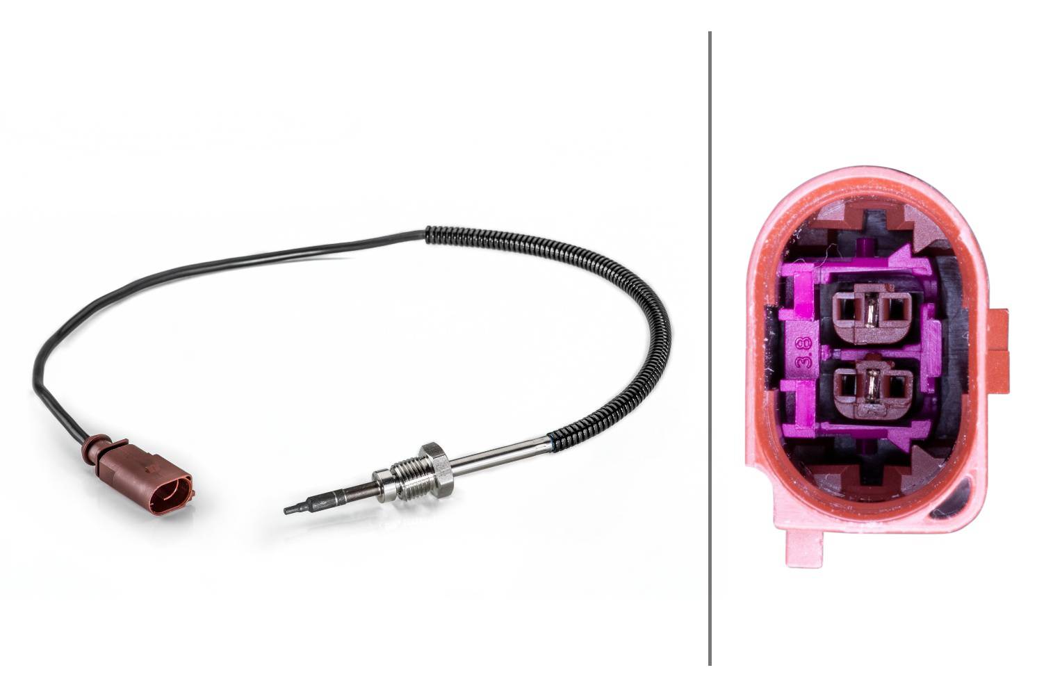HELLA 6PT 014 494-421 Sensor, Abgastemperatur - 2-polig - geschraubt - Kabel: 530mm