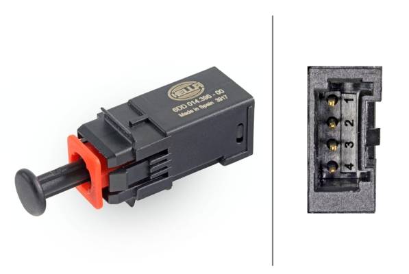 HELLA 6DD 014 395-001 Bremslichtschalter - 4-polig - geclipst - elektrisch