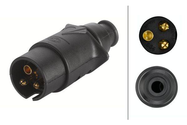 HELLA 8JA 002 263-001 Stecker - 3-polig - Stecker: Schraubkontakt - schwarz