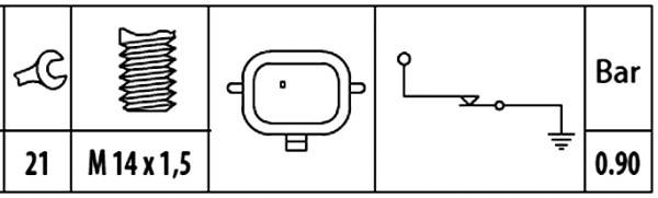 HELLA 6ZL 003 259-901 Öldruckschalter - 12V - Anschlussanzahl: 1 - Öffner