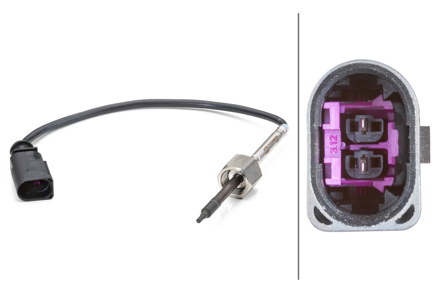 HELLA 6PT 014 494-161 Sensor, Abgastemperatur - 2-polig - geschraubt - Kabel: 220mm