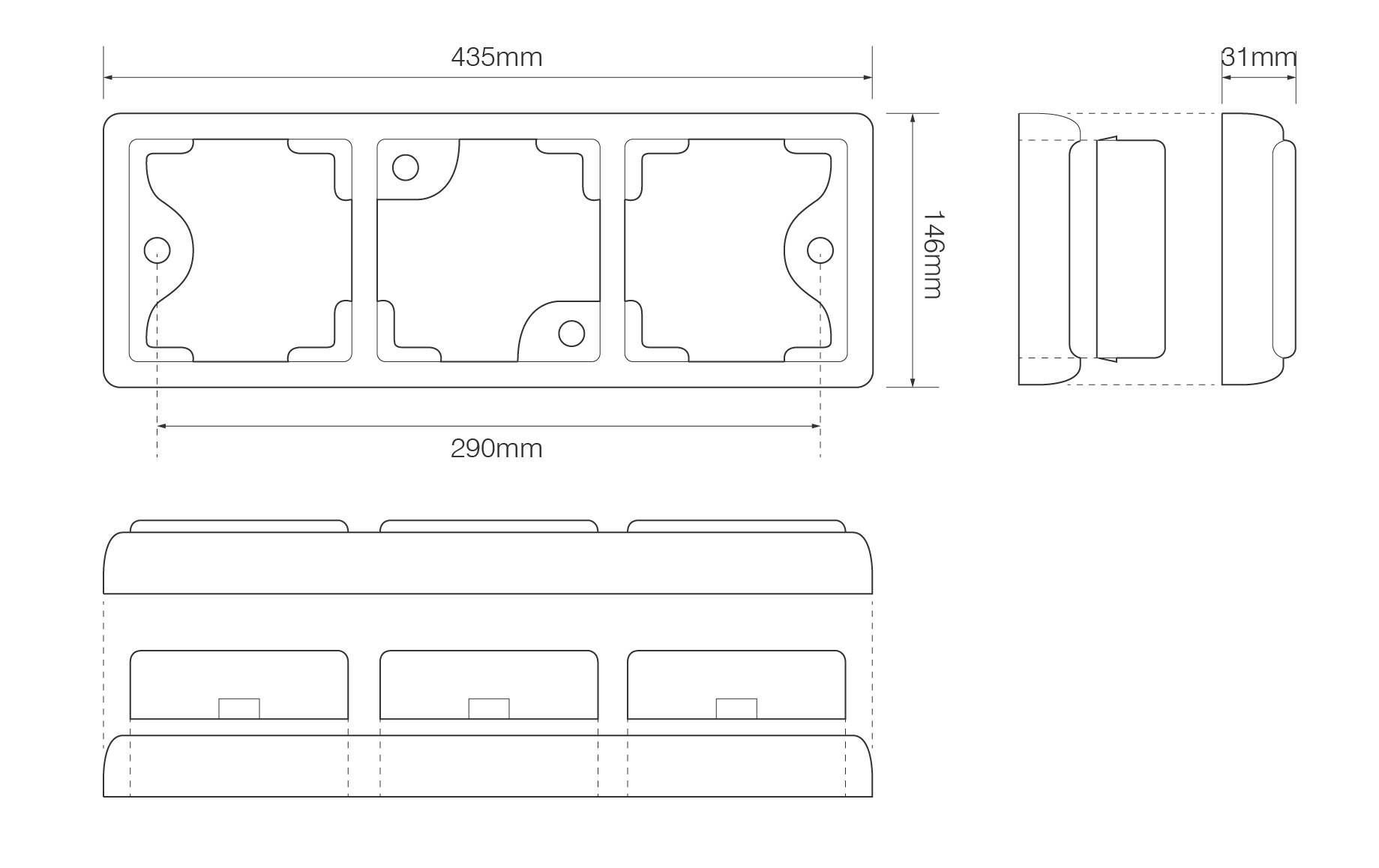 LED Kombinationsleuchte, 2 x Bremslicht, 2 x Schlusslicht, Blinker, Serie 125