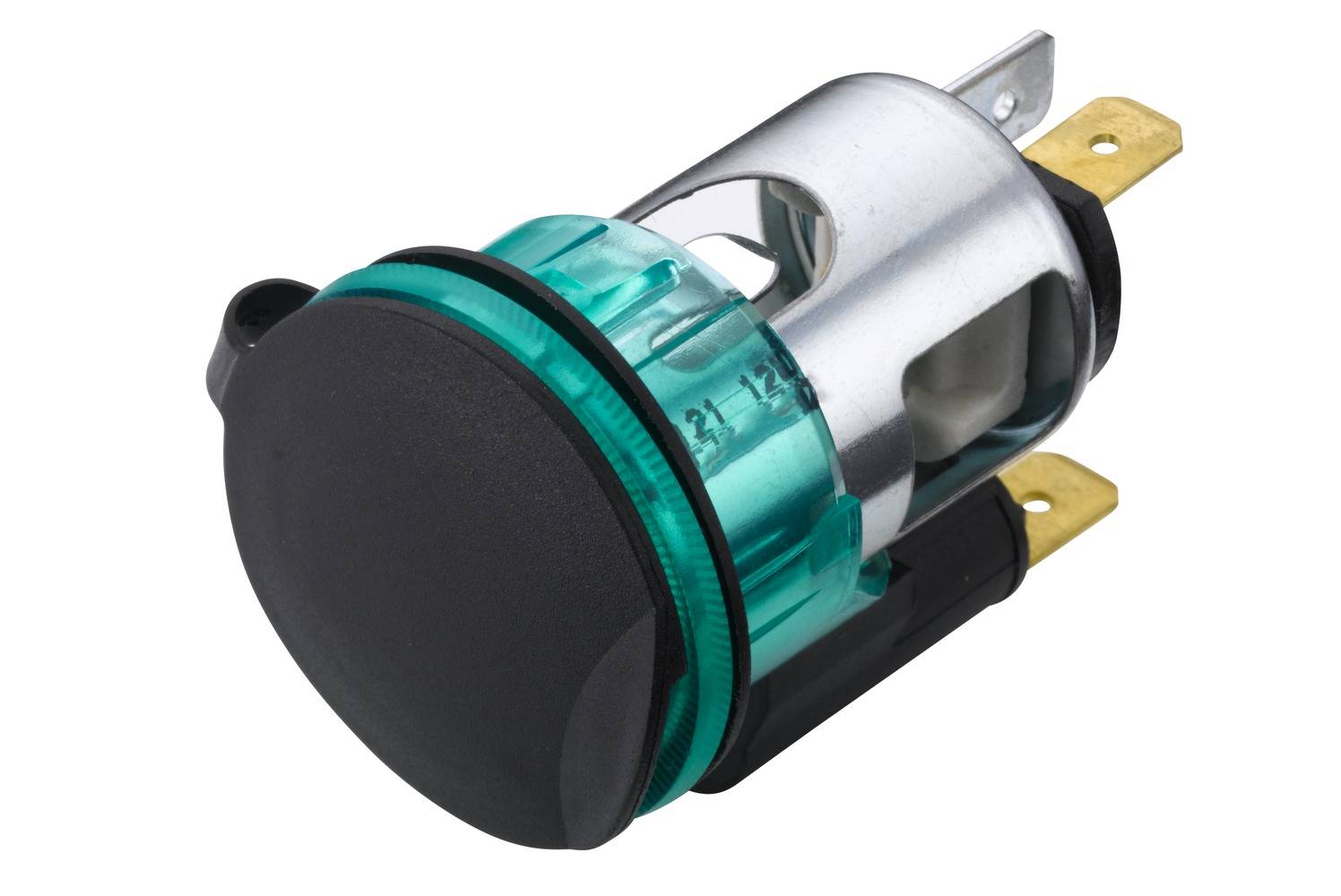 HELLA 8JB 008 023-011 Steckdose - 12V - Einbau - Stecker: Flachstecker - grün