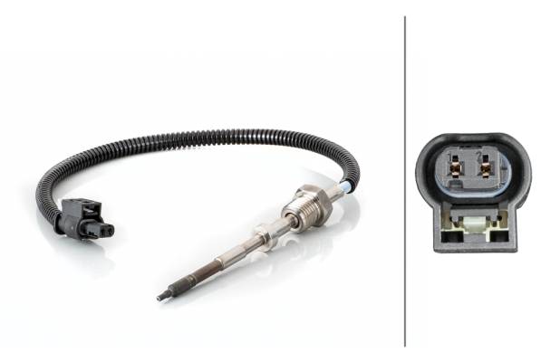 HELLA 6PT 014 494-521 Sensor, Abgastemperatur - 2-polig - geschraubt - Kabel: 300mm