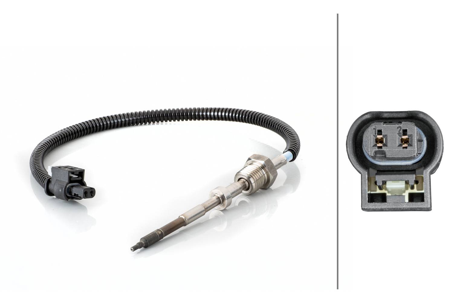 HELLA 6PT 014 494-521 Sensor, Abgastemperatur - 2-polig - geschraubt - Kabel: 300mm