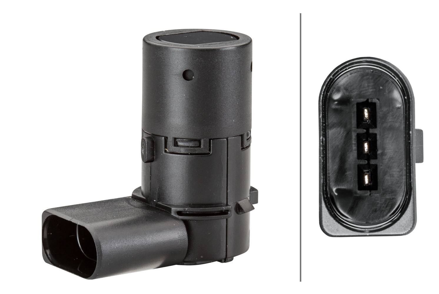 HELLA 6PX 358 141-031 Sensor, Einparkhilfe - gewinkelt - 3-polig - gesteckt - lackierbar