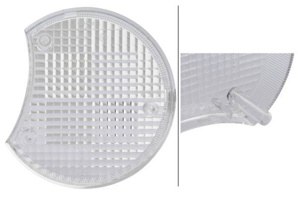 HELLA 9EL 990 354-021 Lichtscheibe, Blinkleuchte Combi 120/133 - Lichtscheibenfarbe: weiß - rechts/v