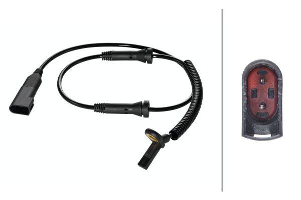 HELLA 6PU 009 106-911 Sensor, Raddrehzahl - 12V - Vorderachse beidseitig - Kabel: 693mm
