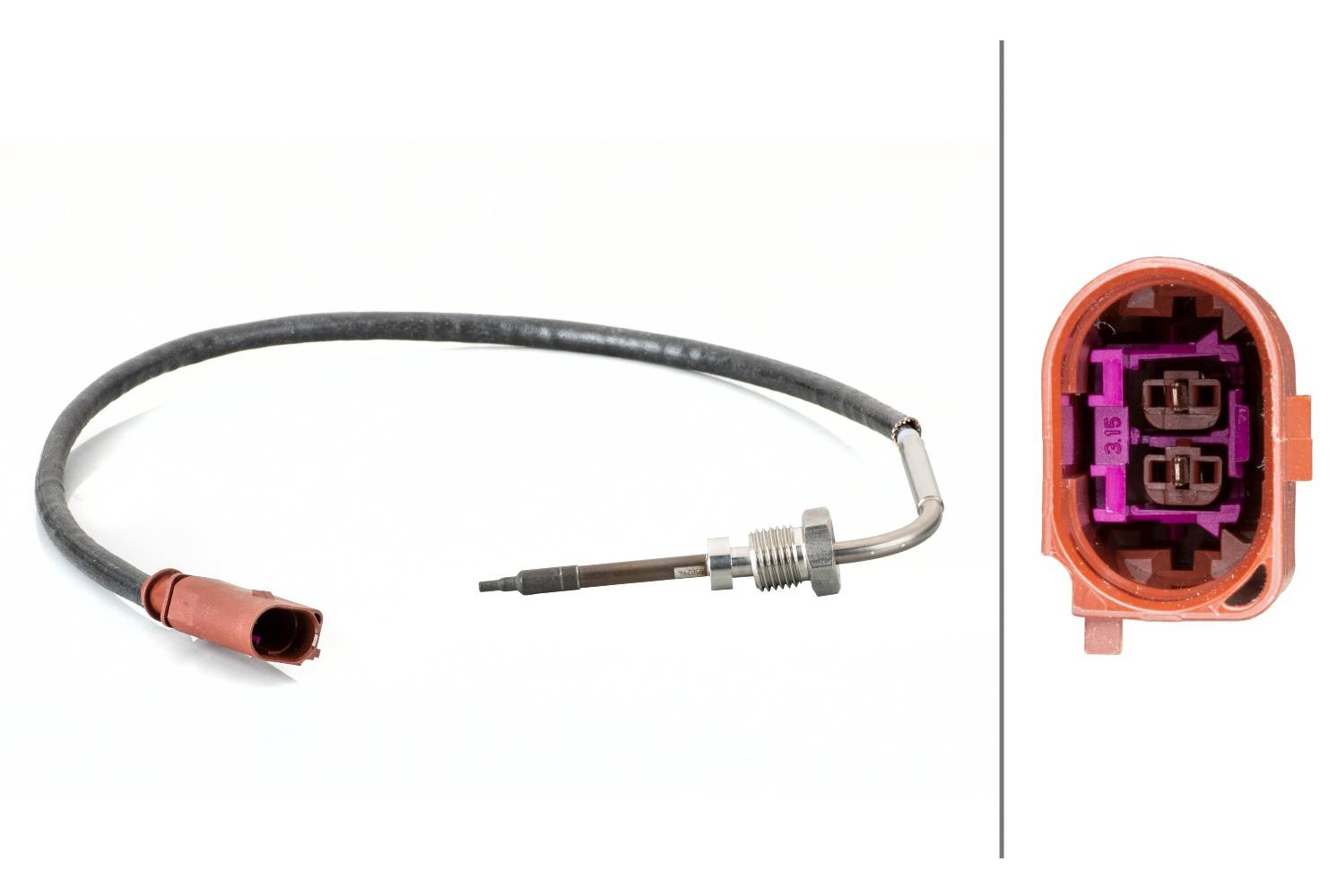 HELLA 6PT 014 495-061 Sensor, Abgastemperatur - 2-polig - geschraubt - Kabel: 440mm