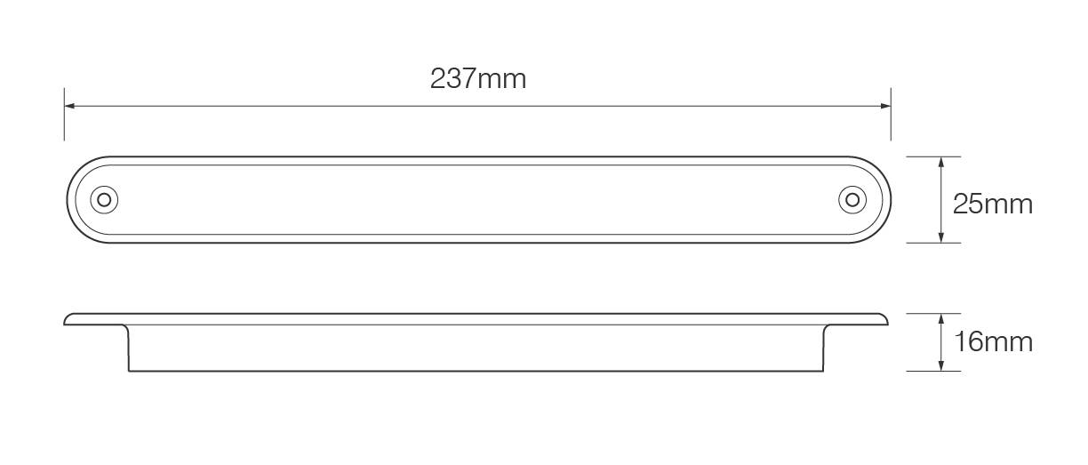 LED Bremsleuchte 235RHMME, stabförmig, 12/24 Volt