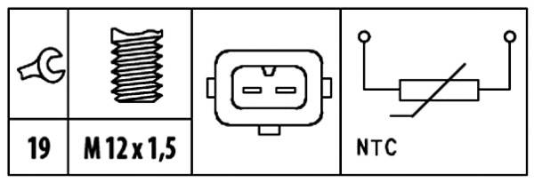 HELLA 6PT 009 309-511 Sensor, Öltemperatur - 12V - geschraubt