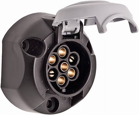 HELLA 8JB 001 943-041 Steckdose - 12V - 7-polig - Zinnbronze - Kunststoffgehäuse - Gehäusefarbe: sch