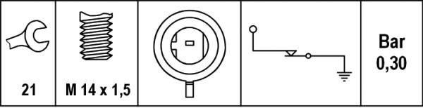 HELLA 6ZL 003 259-601 Öldruckschalter - 12V - Anschlussanzahl: 1 - Öffner