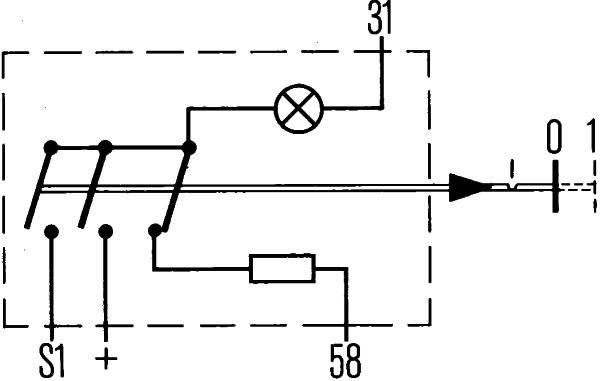 HELLA 6EF 003 916-061 Schalter - Druckbetätigung - 12V - Anschlussanzahl: 4 - geschraubt - manuell -