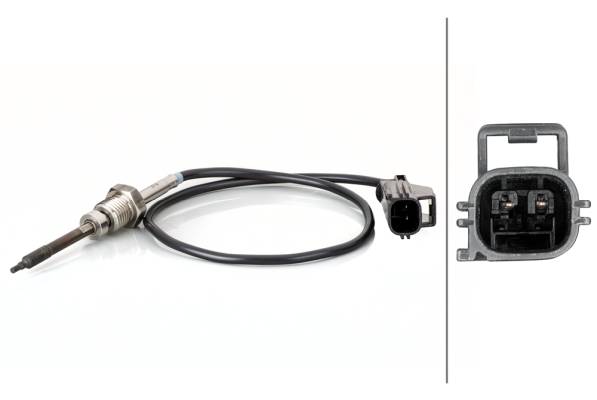 HELLA 6PT 014 494-451 Sensor, Abgastemperatur - 2-polig - geschraubt - Kabel: 440mm