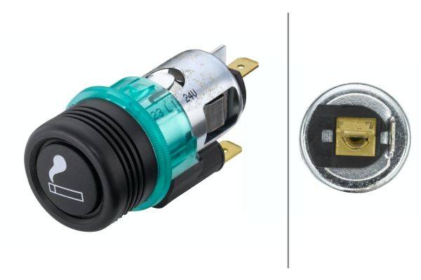 HELLA 8EZ 008 021-011 Zigarettenanzünder - 24V - Einbau - Stecker: Flachstecker