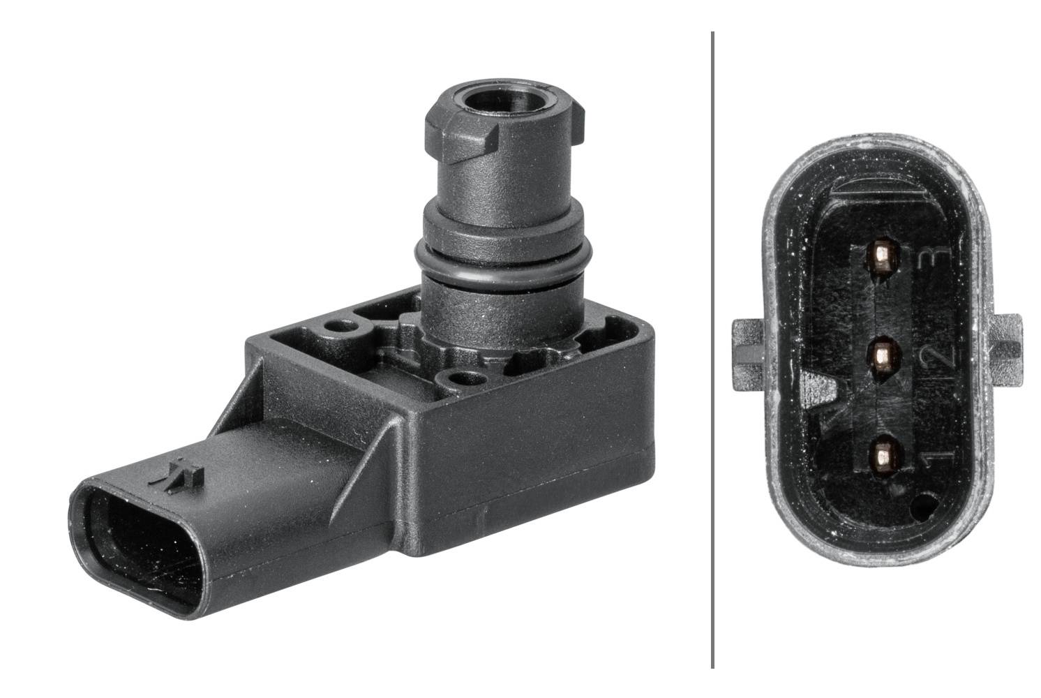 HELLA 6PP 358 152-111 Sensor, Ladedruck - 3-polig - geschraubt