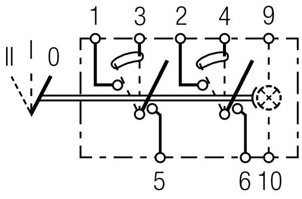 HELLA 6RH 007 832-377 Schalter - Kippbetätigung - Ausstattungsvar.: II+I-0 - Anschlussanzahl: 8 - mi
