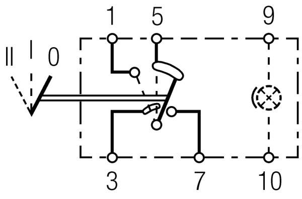 HELLA 6RH 007 832-391 Schalter - Kippbetätigung - Ausstattungsvar.: II+I-0 - Anschlussanzahl: 6