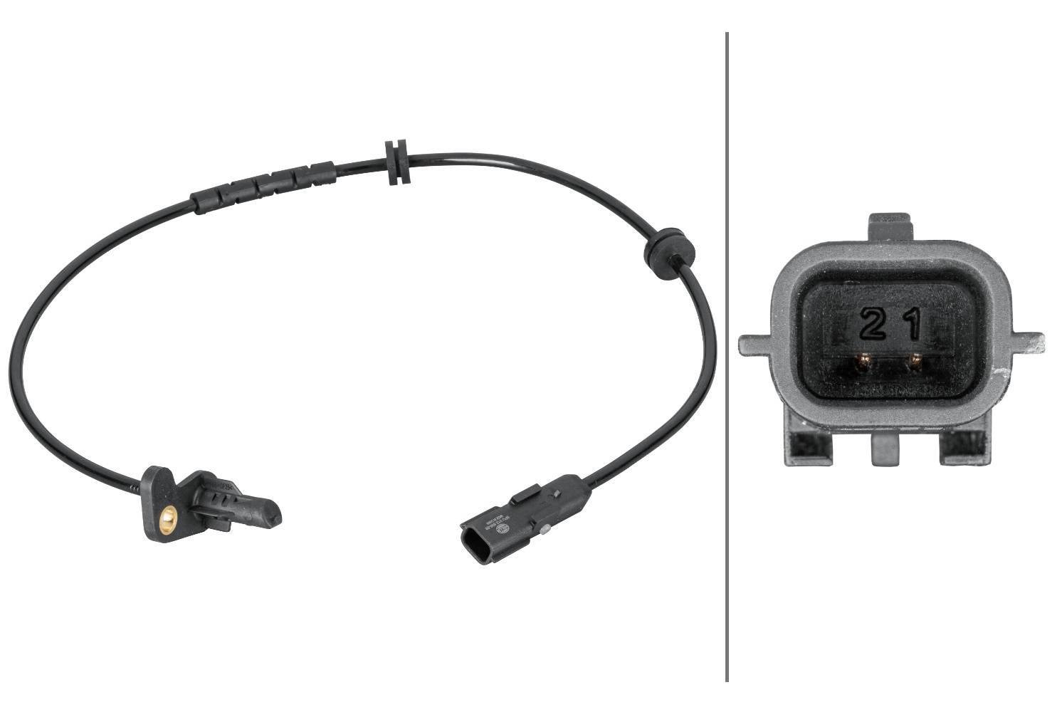 HELLA 6PU 012 806-881 Sensor, Raddrehzahl - 2-polig - hinten links - Kabel: 610mm