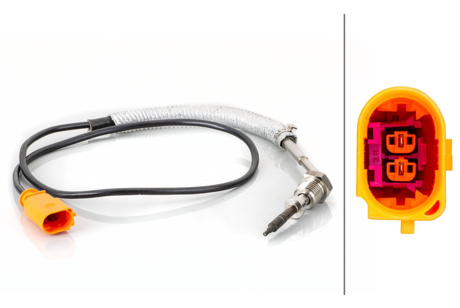 HELLA 6PT 014 495-071 Sensor, Abgastemperatur - 2-polig - geschraubt - Kabel: 700mm
