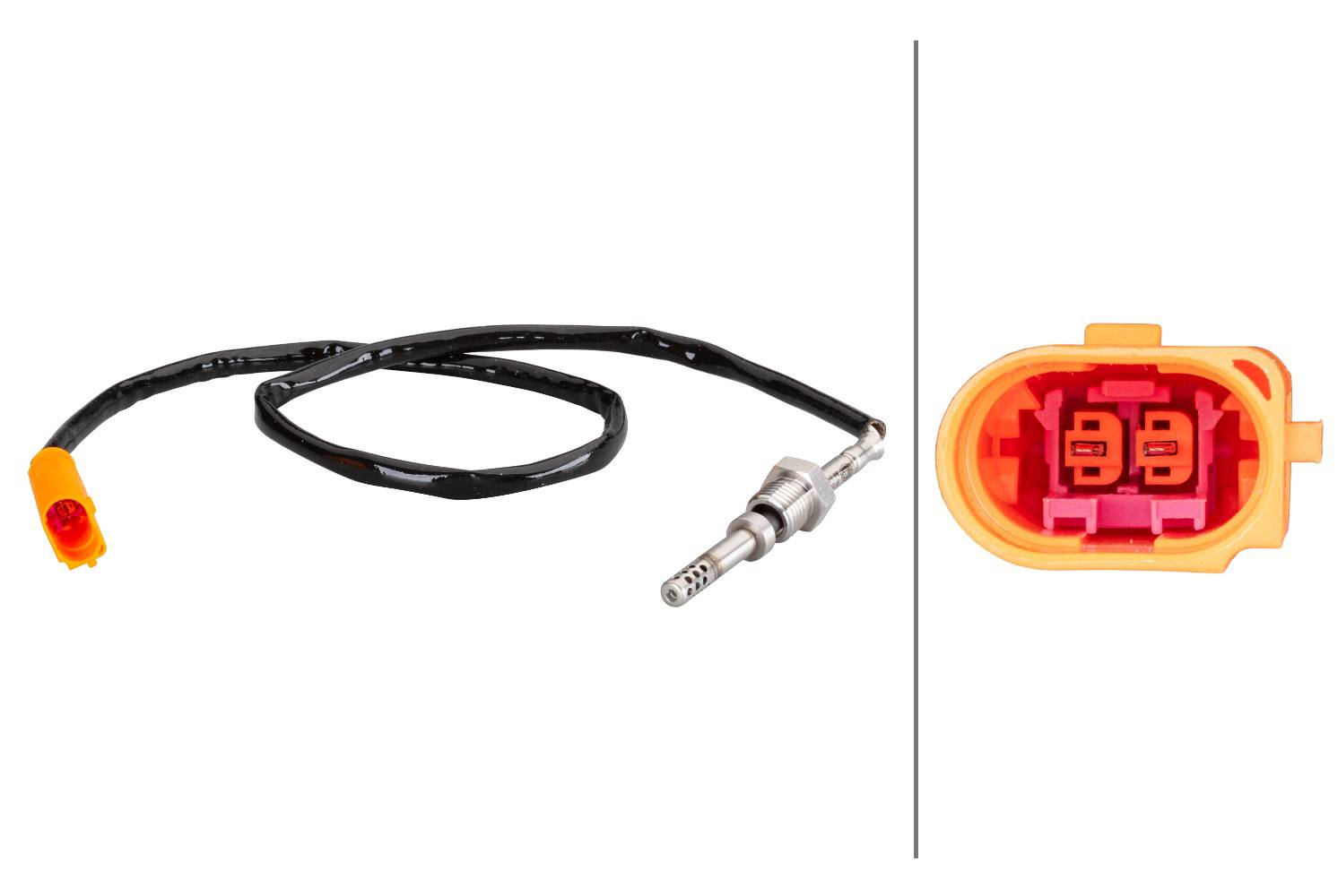 HELLA 6PT 010 376-251 Sensor, Abgastemperatur - 2-polig - geschraubt - Kabel: 595mm