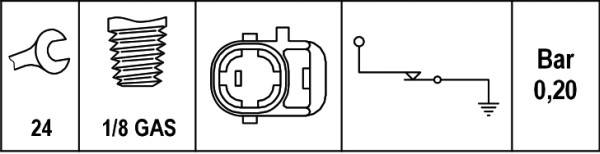 HELLA 6ZL 003 259-511 Öldruckschalter - 12V - Anschlussanzahl: 1 - Öffner - Farbe: schwarz