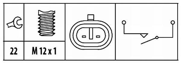 HELLA 6ZF 181 612-021 Schalter, Rückfahrleuchte - 12V - Anschlussanzahl: 2 - geschraubt - Schließer