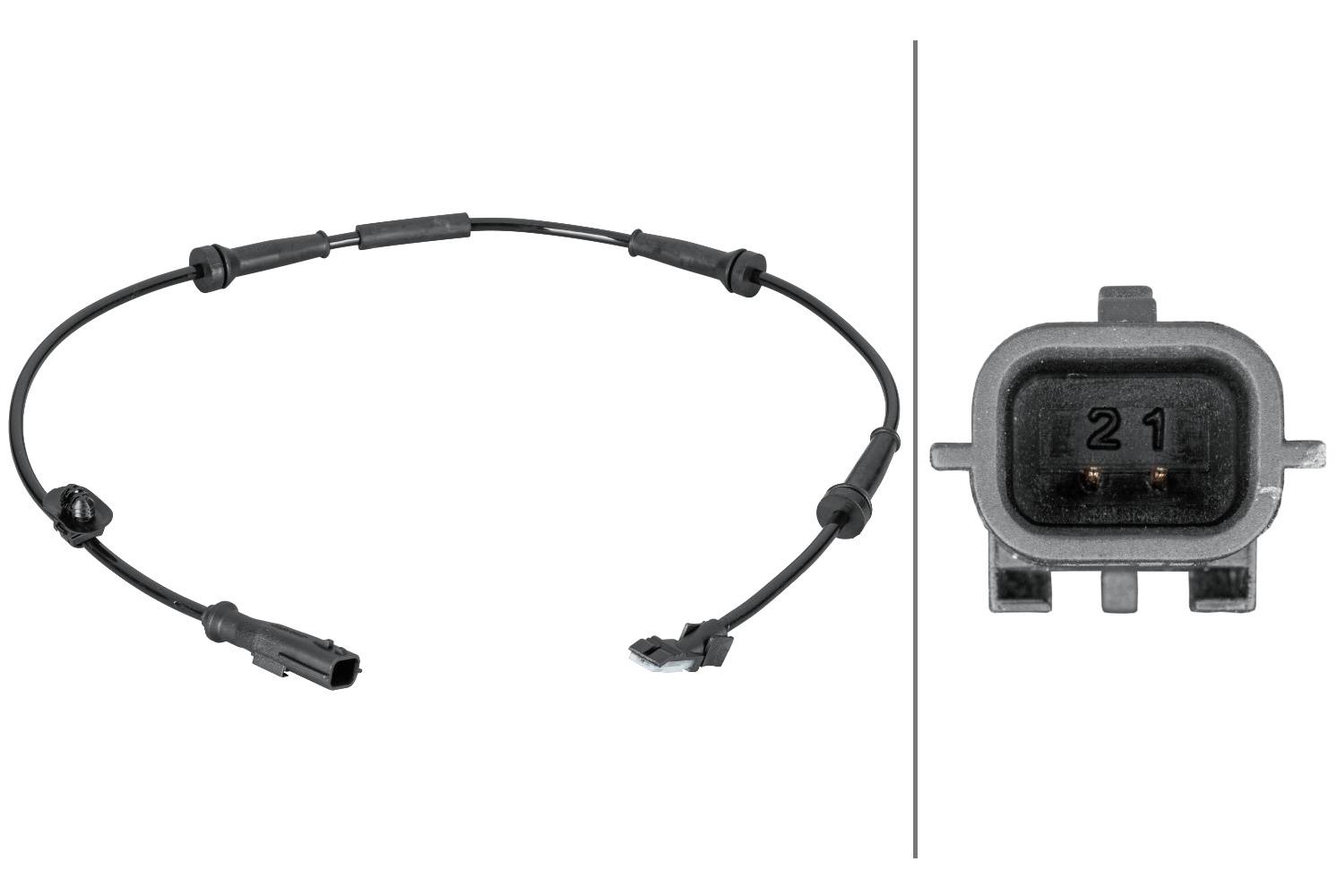 HELLA 6PU 012 806-681 Sensor, Raddrehzahl - 2-polig - Vorderachse beidseitig - Kabel: 710mm
