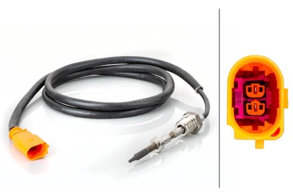 HELLA 6PT 014 494-771 Sensor, Abgastemperatur - 2-polig - geschraubt - Kabel: 1050mm