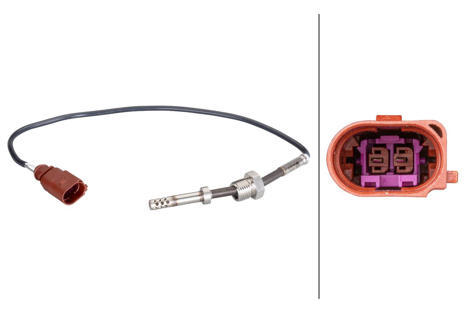 HELLA 6PT 010 376-221 Sensor, Abgastemperatur - 2-polig - geschraubt - Kabel: 355mm