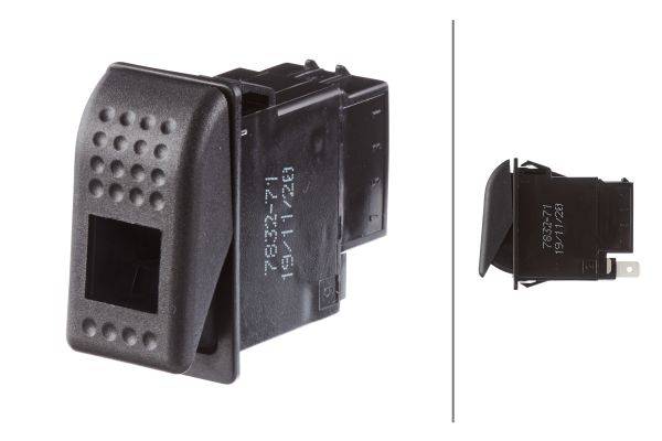 HELLA 6HH 007 832-711 Warnblinkschalter - 12/24V - Ausstattungsvar.: I-0 - Anschlussanzahl: 7 - Einb