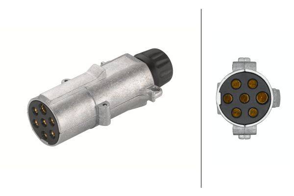 HELLA 8JA 003 831-001 Stecker - 24V - 7-polig - Stecker: Schraubkontakt - Metall - DIN/ISO: 1185