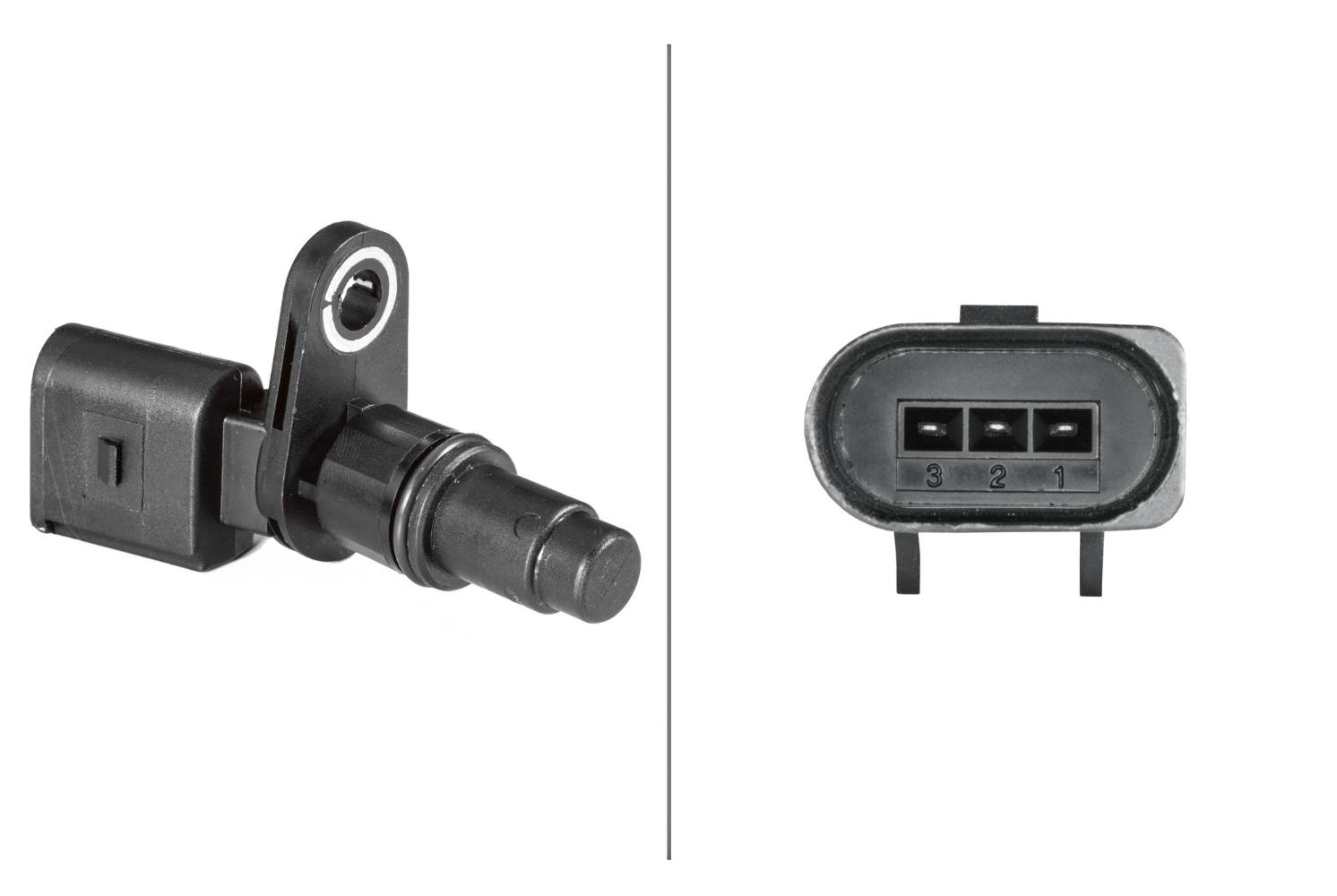 HELLA 6PU 013 122-101 Sensor, Nockenwellenposition - 3-polig - geschraubt - mit Dichtung