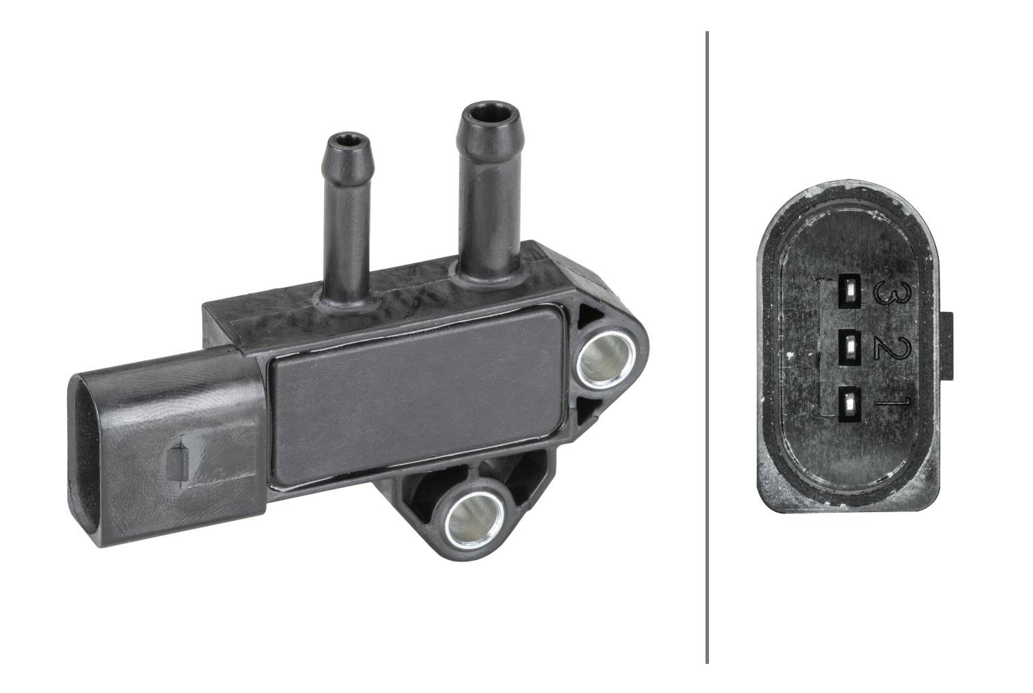 HELLA 6PP 009 409-361 Sensor, Abgasdruck - 3-polig - geschraubt